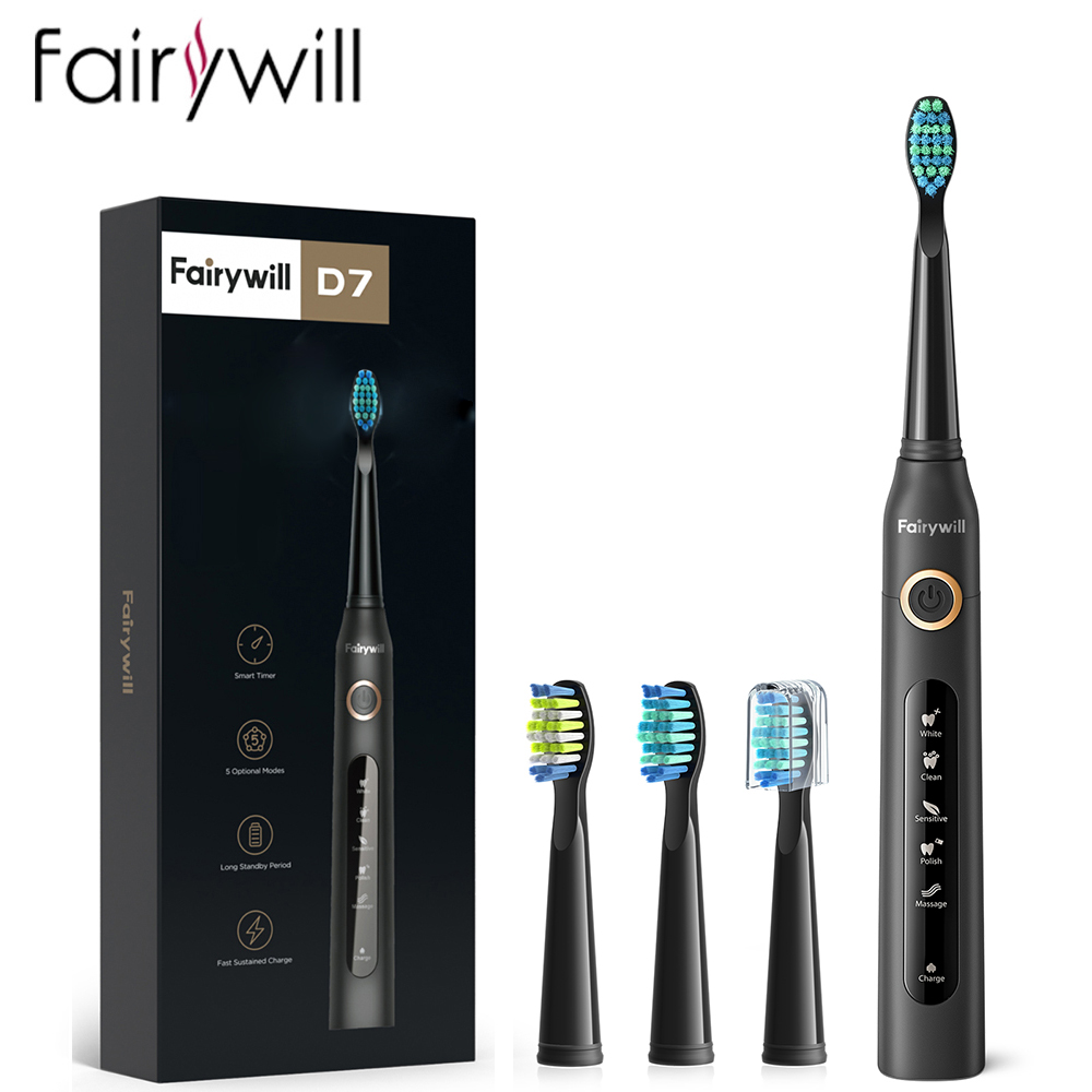 Teeth Whitening Toothbrush - Fairywill Spazzolino elettrico sonico Carica USB