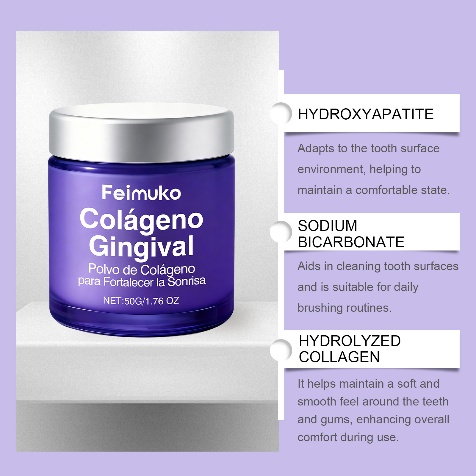 Polvere sbiancante al collagen - Teeth Whitening Ingredients recensione e prezzo